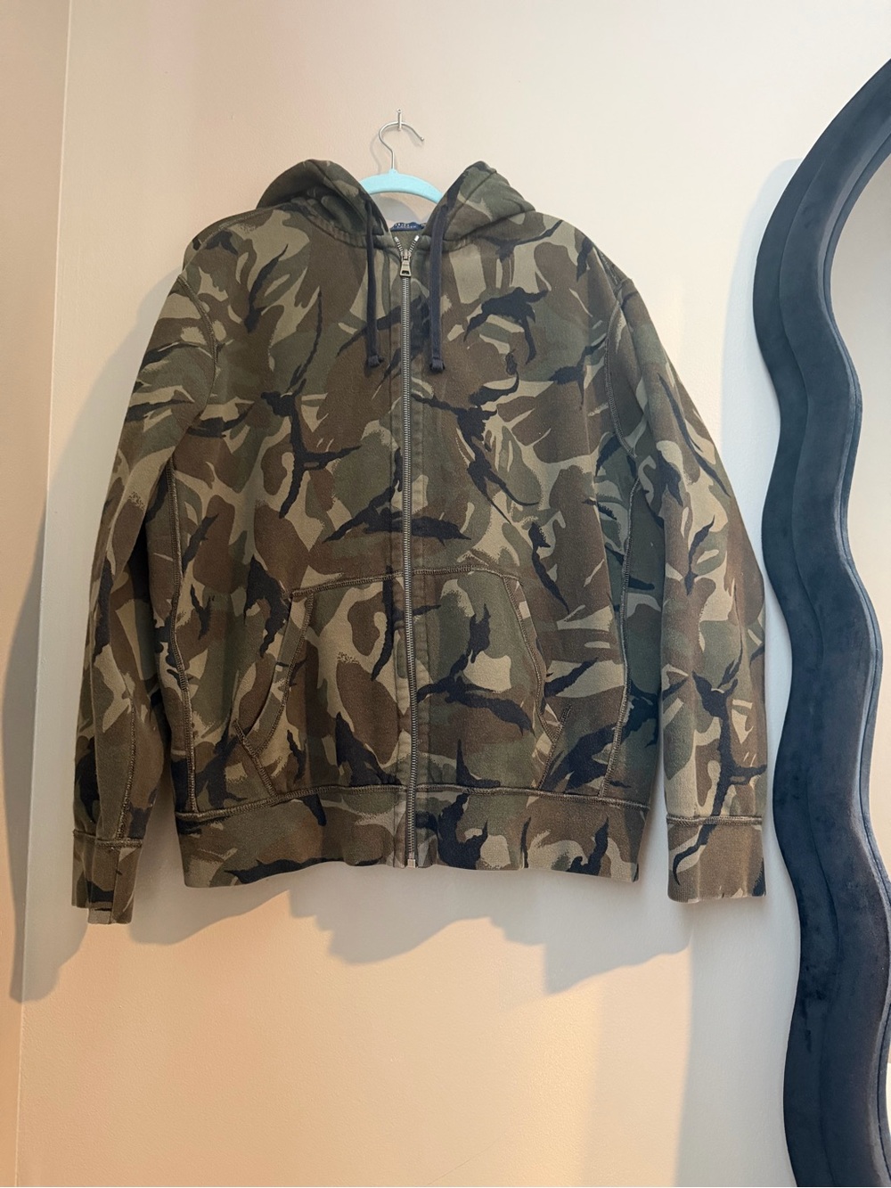 Polo Ralph Lauren Men’s Full Zip Fleece Camo Hoodie XL Green Brown Black